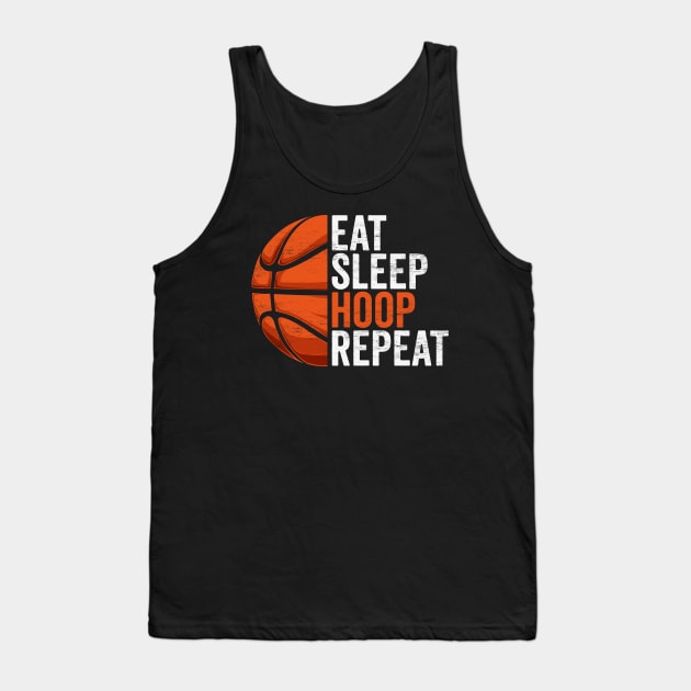 Basketball Lovers - Eat, Sleep, Hoop, Repeat Tank Top by TwistedCharm